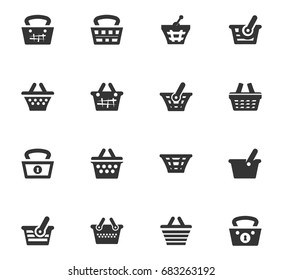 Basket vector icons for user interface design