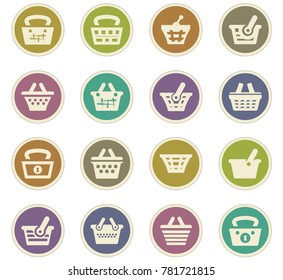 Basket vector icons for user interface design