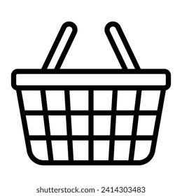 Basket Vector Line Icon Design