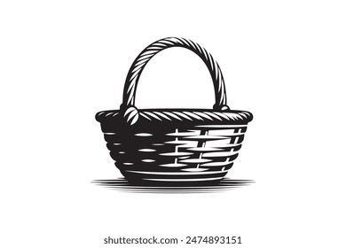 Basket vector silhouette illustration and   graphic element 