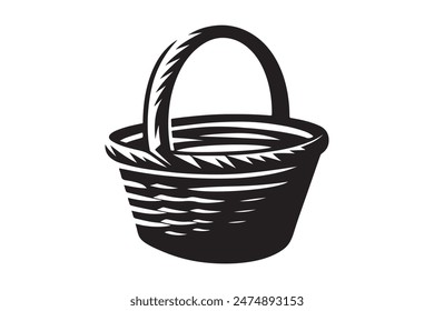 Basket vector silhouette illustration and   graphic element 