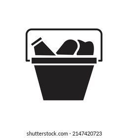 basket vector silhouette for website symbol icon