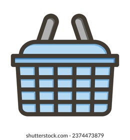 Basket Vector Thick Line Filled Colors Icon For Personal And Commercial Use.
