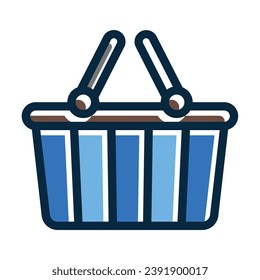 Basket Vector Thick Line Filled Colors Icon For Personal And Commercial Use.
