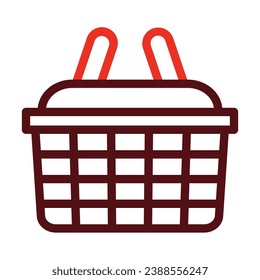 Basket Vector Thick Line Two Color Icons For Personal And Commercial Use.
