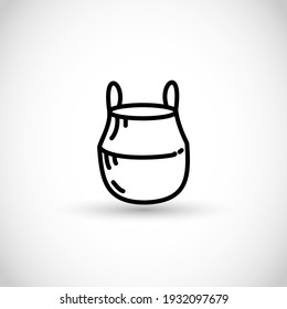 Basket vector thin line style icon