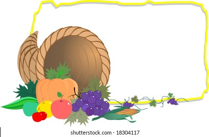 basket of vegetables and frame	