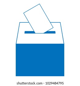 Basket for voting. An urn for voting with ballots. Vector illustration.