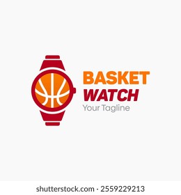 Basket Watch Logo Design Template. Good for Business, Agency, Community and Organization.