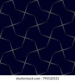 Basket weave abstract pattern. Simple geometric all over motif dot line design. Parquet floor print block for tweed fabric, apparel textile, wallpaper. Oriental ocean waves vector seamless ornament.