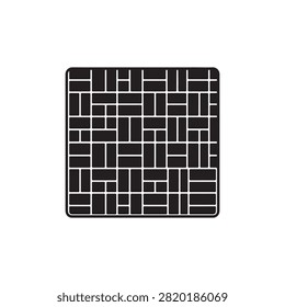 Basket weave bond pattern icon. Floor material sign silhouette vector flat illustration design on whie background
