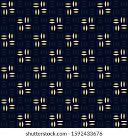 Basket weave hatching pattern modern houndstooth design. Running stitch embroidery repeat motif. Simple geometric allover print block for male shirt, patchwork fabric, home textile, wrapping cloth.