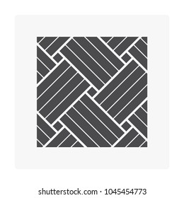 Basket weave parquet flooring pattern. That is a pattern and floor finishing material for paving, laying, construction and decoration both interior and exterior of home or building. Vector icon design