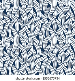 Basket weave seamless pattern. Straw weaving texture. Linear vector illustration. 