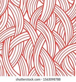 Basket weave seamless pattern. Straw weaving texture. Linear vector illustration. 