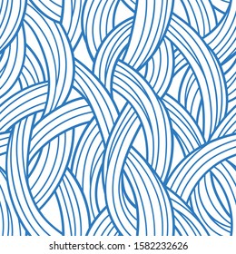 Basket weave seamless pattern. Straw weaving texture. Linear vector illustration. 
