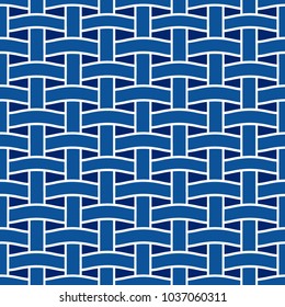 Basket weave seamless pattern. Wicker repeating texture. Geometric vector illustration.