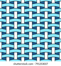 Basket weave seamless pattern. Wicker repeating texture. Geometric vector illustration.