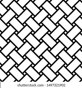 Basket weave seamless vector pattern. Black and white colors