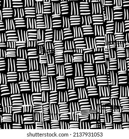 Gráfico de tejido de cestas sin costura. Ilustración del vector. Fondo vector dibujado a mano. Estilo de esbozo