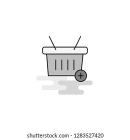 Basket Web Icon. Flat Line Filled Gray Icon Vector