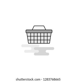 Basket Web Icon. Flat Line Filled Gray Icon Vector