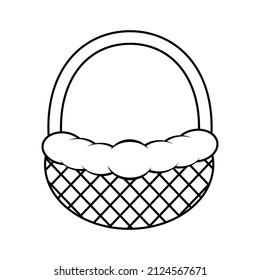 Basket wicker, Straw outline icon, in linear style