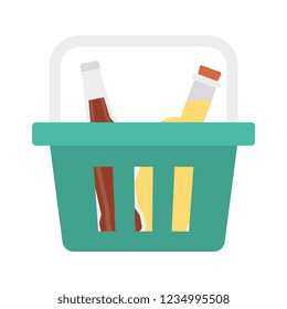 basket   wine  bottle 