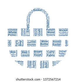 basket word cloud. tag cloud about basket