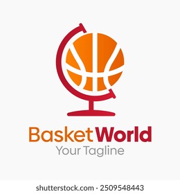 Basket World Plantilla de diseño de logotipo. Bueno para empresas, agencias, comunidad y Organización