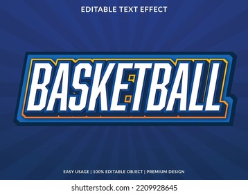 basketbal editable text effect template use for business logo and brand