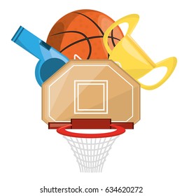 basketbal trophy and win the competition game