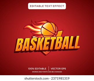 basketball 3D text effect template