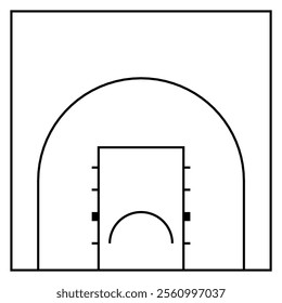 Basketball 3x3 court top view vector illustration