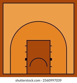 Basketball 3x3 court top view vector illustration