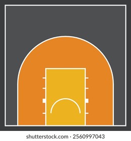 Basketball 3x3 court top view vector illustration