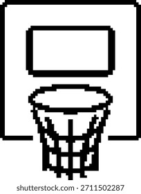 Basketball-8-Bit-Pixel-Symbol. Vektorgrafik.