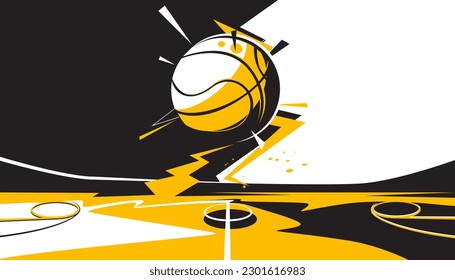 Basketball abstract background design for banner, poster, flyer template. Vector illustration of sport concept