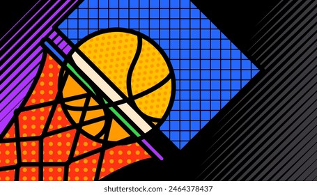 Basketball abstract background design for banner, poster, flyer template. Sport concepts