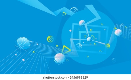 Basketball abstract background design with futuristic template. The sport concepts