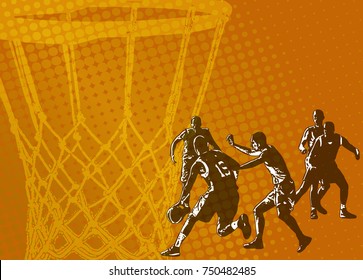 basketball abstract background - vector illustration