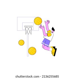 Basketball Abstract Concept Vector Illustration. Championship League, Game Player, Basket Net, Tournament Winner, Professional College Sports Team, Play Ball, American Arena Abstract Metaphor.