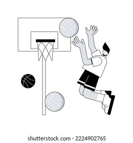 Basketball abstract concept vector illustration. Championship league, game player, basket net, tournament winner, professional college sports team, play ball, american arena abstract metaphor.