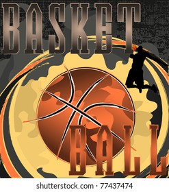 Basketball abstract design poster. Vector Illustration.