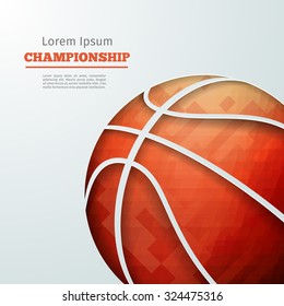 Basketball abstract geometric background with polygons. Basketball label design. Info graphics composition with geometric shapes. Vector illustration for sport presentation