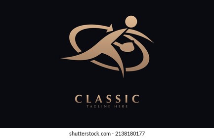 Plantilla de logotipo de monograma abstracto de baloncesto