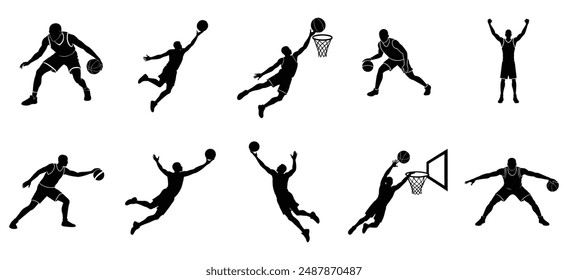 Basketball Action Silhouette design Bundle