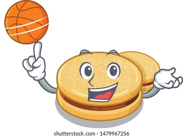 With basketball alfajores cartoon in the a jar