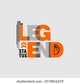 Basketball All Star Legend Status Typography design sport vector illustration