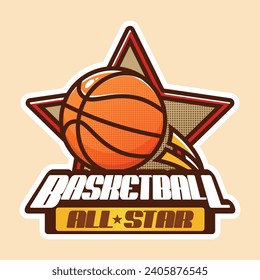 Basketball All Star Logo in Retro Style